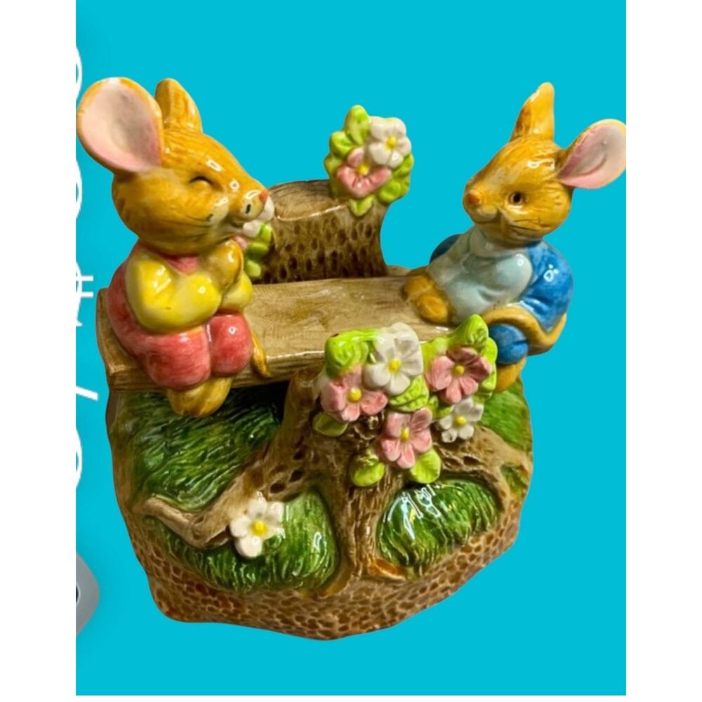 Vintage Otagiri SeeSaw Music Box Country Goblincore Cottage Granny Grandma